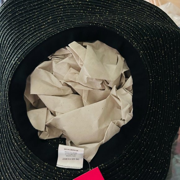 Chi by Carlos Falchi, black floppy wide brim hat - Picture 9 of 12